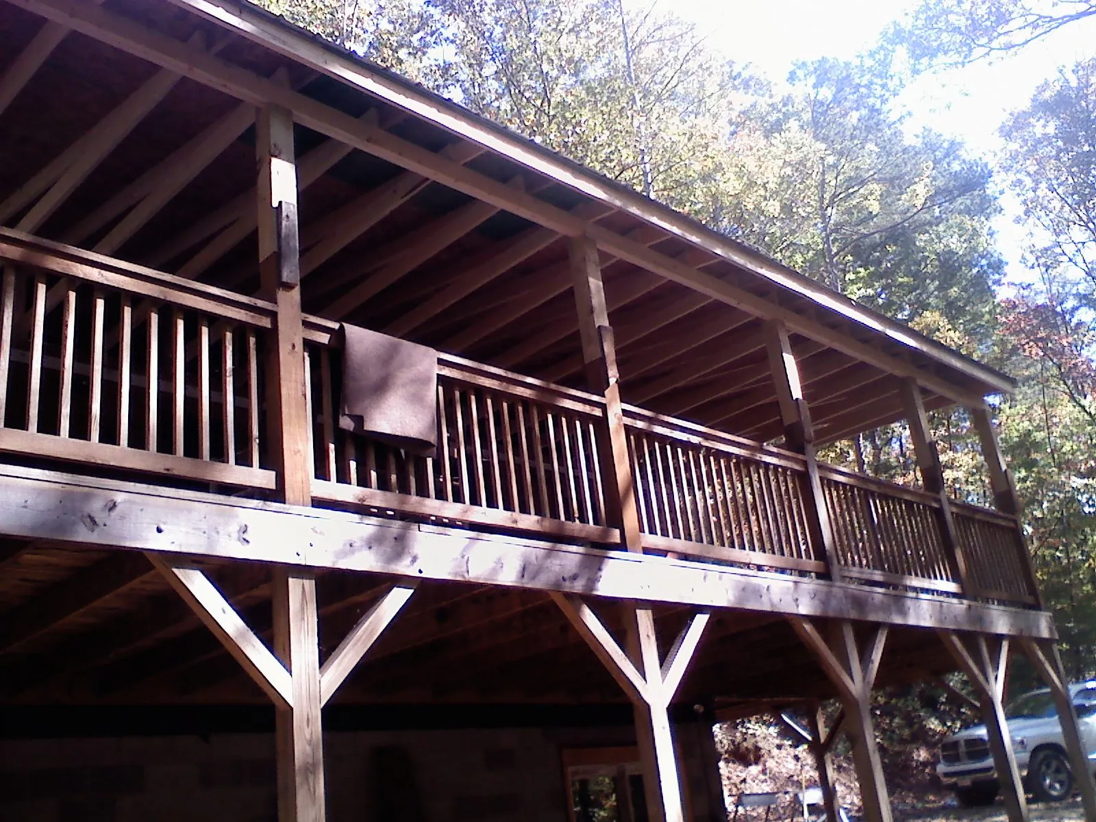 Timber framing under a new elevated porch and deck — Roof Leak Repair in Silver Plume by Roofing Brothers